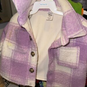 Carter’s purple plaid jacket size 18 M